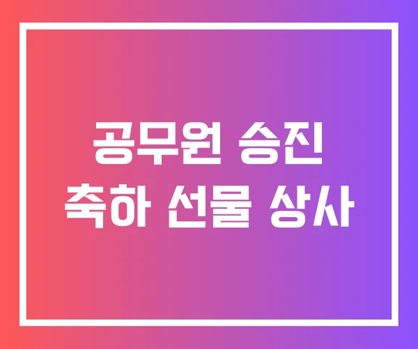공무원 승진 축하 선물 상사