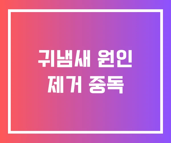 귀냄새 원인 제거 중독