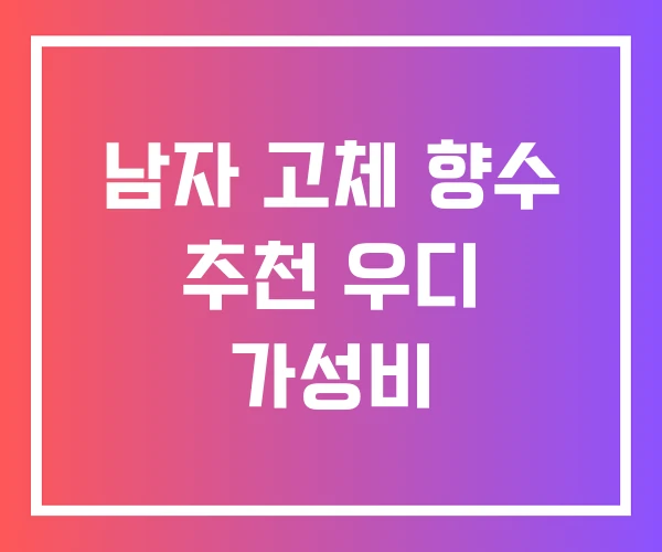 남자 고체 향수 추천 우디 가성비