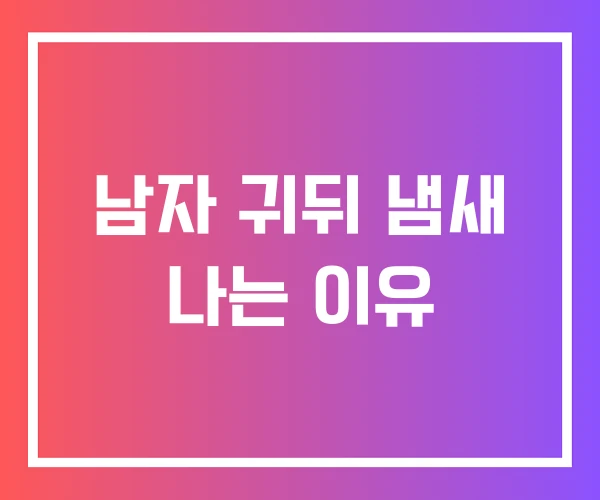 남자 귀뒤 냄새 나는 이유 남자 귀뒤 냄새 나는 이유