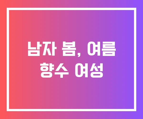 남자 봄, 여름 향수 여성