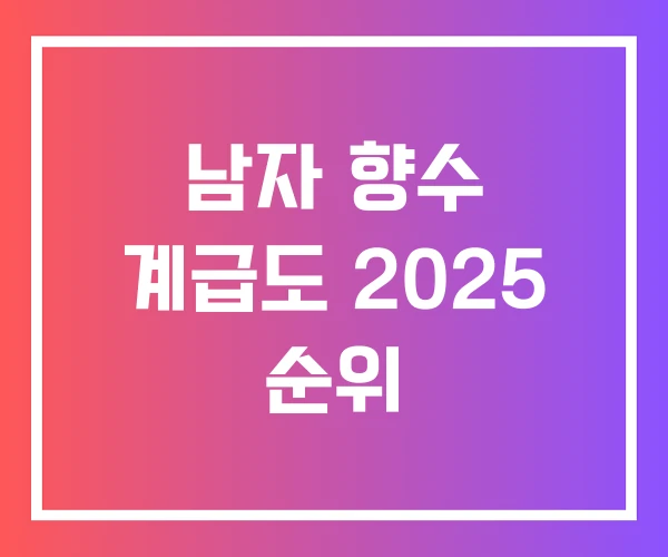 남자 향수 계급도 2025 순위 남자 향수 계급도 2025 순위