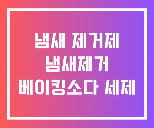 냄새 제거제 냄새제거 베이킹소다 세제