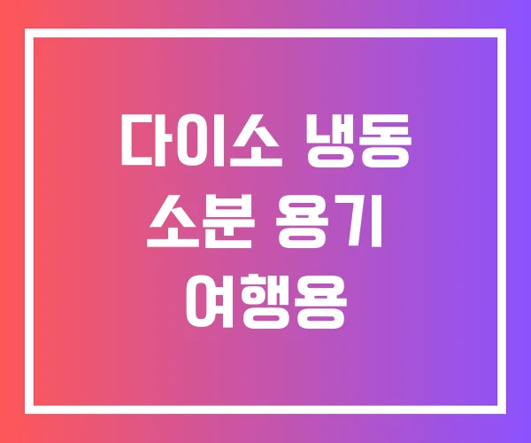 다이소 냉동 소분 용기 여행용 다이소 냉동 소분 용기 여행용