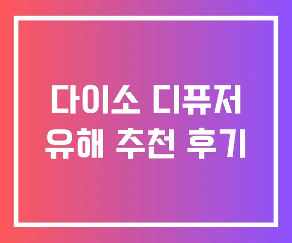 다이소 디퓨저 유해 추천 후기 다이소 디퓨저 유해 추천 후기