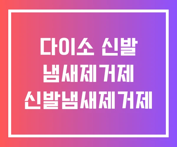 다이소 신발 냄새제거제 신발냄새제거제