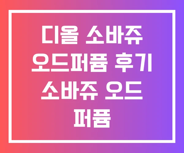 디올 소바쥬 오드퍼퓸 후기 소바쥬 오드 퍼퓸