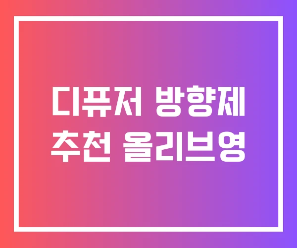 디퓨저 방향제 추천 올리브영 디퓨저 방향제 추천 올리브영