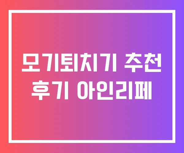 모기퇴치기 추천 후기 아인리페 모기퇴치기 추천 후기 아인리페