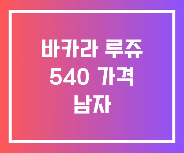 바카라 루쥬 540 가격 남자