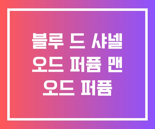 블루 드 샤넬 오드 퍼퓸 맨 오드 퍼퓸