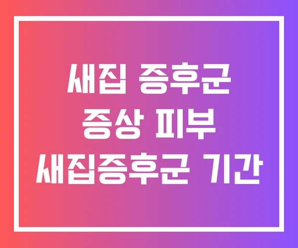 새집 증후군 증상 피부 새집증후군 기간