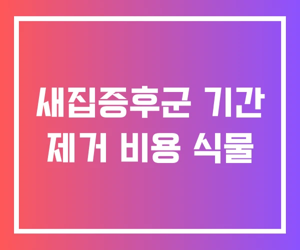 새집증후군 기간 제거 비용 식물