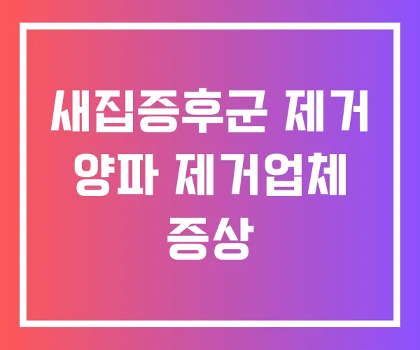 새집증후군 제거 양파 제거업체 증상