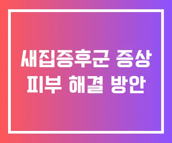새집증후군 증상 피부 해결 방안