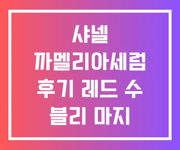 샤넬 까멜리아세럼 후기 레드 수 블리 마지 샤넬 까멜리아세럼 후기 레드 수 블리 마지