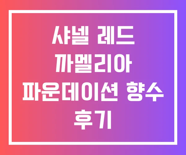 샤넬 레드 까멜리아 파운데이션 향수 후기 샤넬 레드 까멜리아 파운데이션 향수 후기