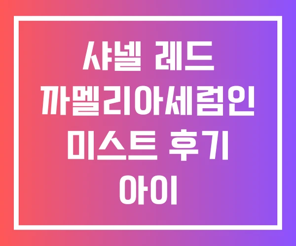 샤넬 레드 까멜리아세럼인 미스트 후기 아이 샤넬 레드 까멜리아세럼인 미스트 후기 아이