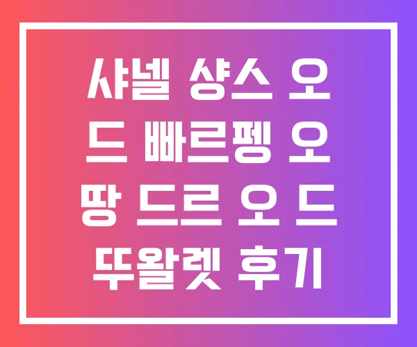 샤넬 샹스 오 드 빠르펭 오 땅 드르 오 드 뚜왈렛 후기 샤넬 샹스 오 드 빠르펭 오 땅 드르 오 드 뚜왈렛 후기