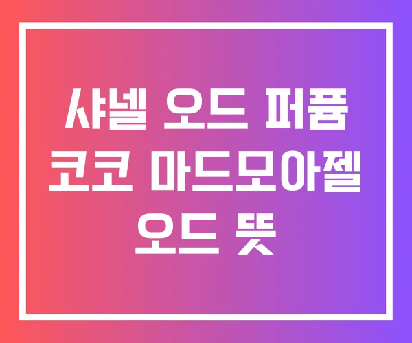 샤넬 오드 퍼퓸 코코 마드모아젤 오드 뜻 샤넬 오드 퍼퓸 코코 마드모아젤 오드 뜻