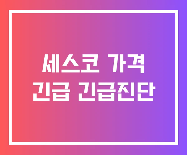 세스코 가격 긴급 긴급진단