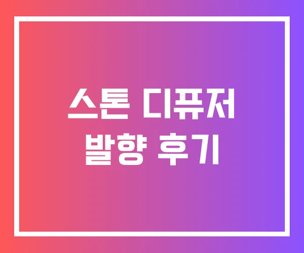 스톤 디퓨저 발향 후기 스톤 디퓨저 발향 후기
