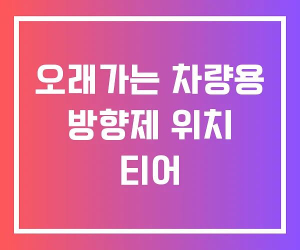 오래가는 차량용 방향제 위치 티어