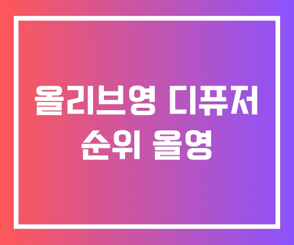 올리브영 디퓨저 순위 올영 올리브영 디퓨저 순위 올영