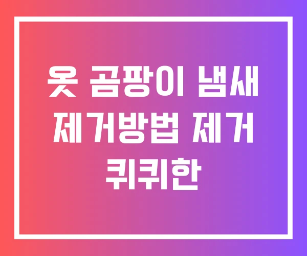 옷 곰팡이 냄새 제거방법 제거 퀴퀴한
