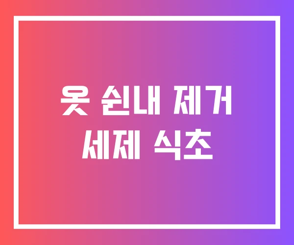 옷 쉰내 제거 세제 식초