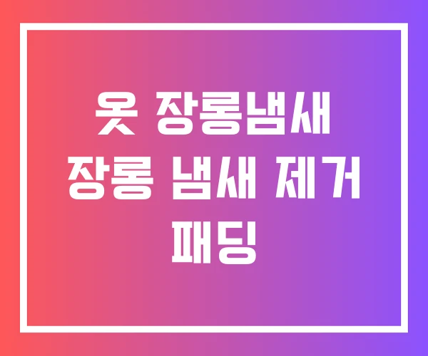 옷 장롱냄새 장롱 냄새 제거 패딩