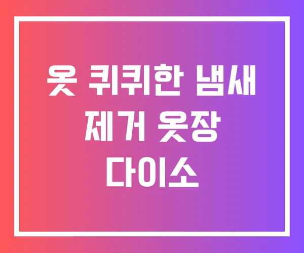 옷 퀴퀴한 냄새 제거 옷장 다이소