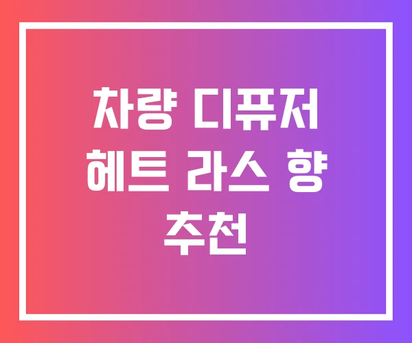 차량 디퓨저 헤트 라스 향 추천 차량 디퓨저 헤트 라스 향 추천