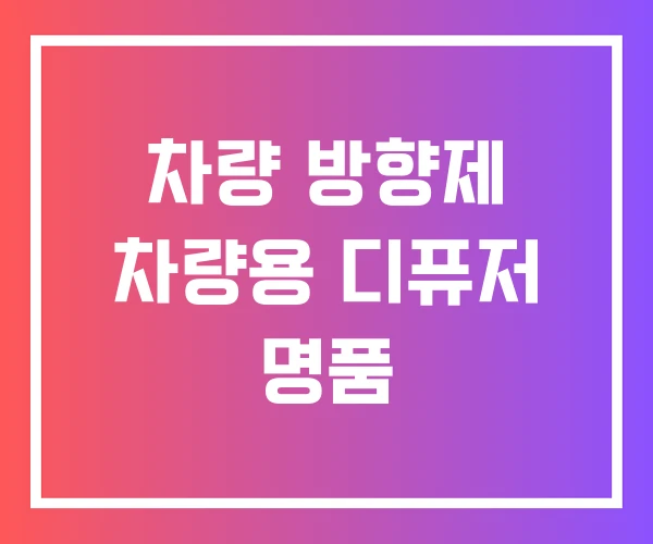 차량 방향제 차량용 디퓨저 명품