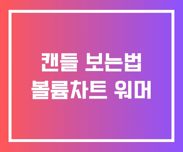 캔들 보는법 볼륨차트 워머 캔들 보는법 볼륨차트 워머