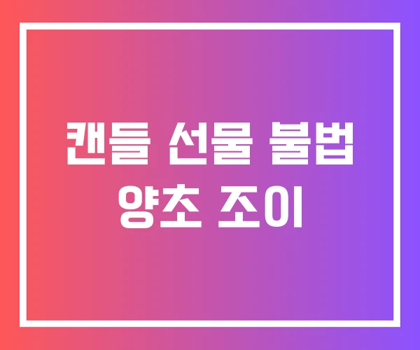 캔들 선물 불법 양초 조이 캔들 선물 불법 양초 조이