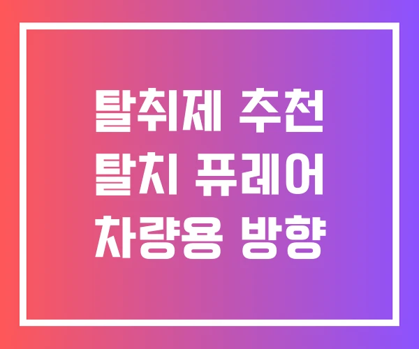 탈취제 추천 탈치 퓨레어 차량용 방향