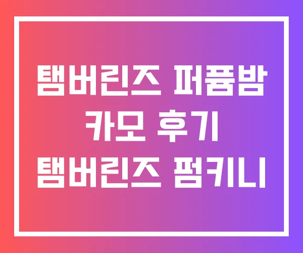 탬버린즈 퍼퓸밤 카모 후기 탬버린즈 펌키니