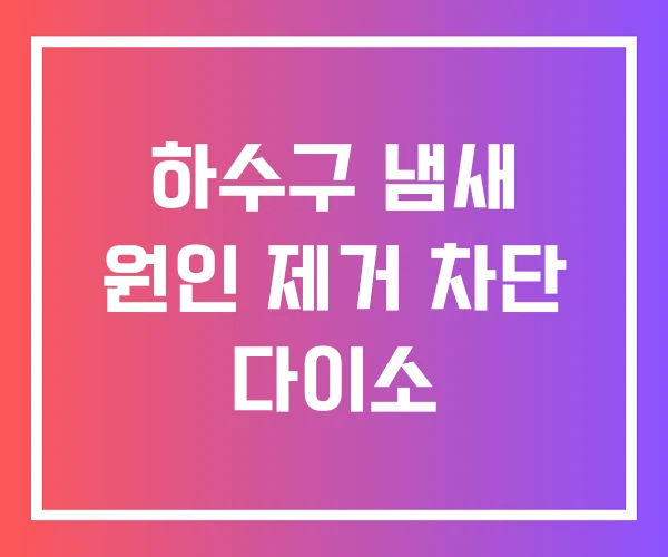 하수구 냄새 원인 제거 차단 다이소