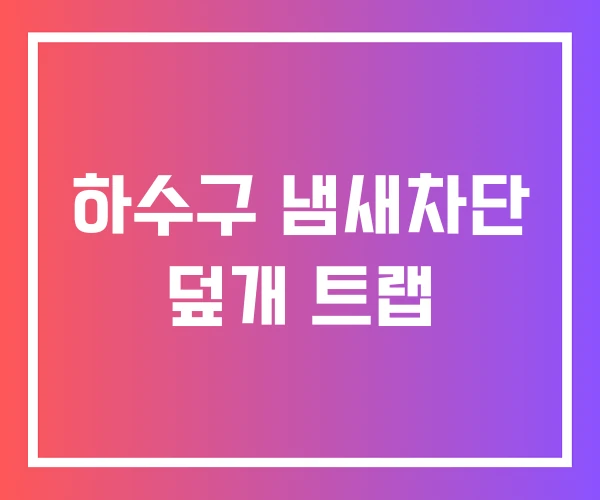 하수구 냄새차단 덮개 트랩 하수구 냄새차단 덮개 트랩