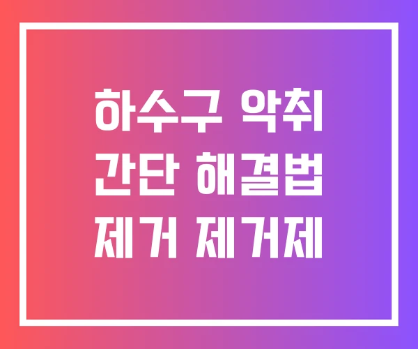하수구 악취 간단 해결법 제거 제거제 하수구 악취 간단 해결법 제거 제거제
