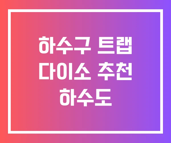 하수구 트랩 다이소 추천 하수도