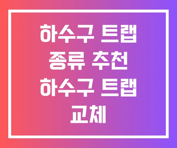 하수구 트랩 종류 추천 하수구 트랩 교체 하수구 트랩 종류 추천 하수구 트랩 교체