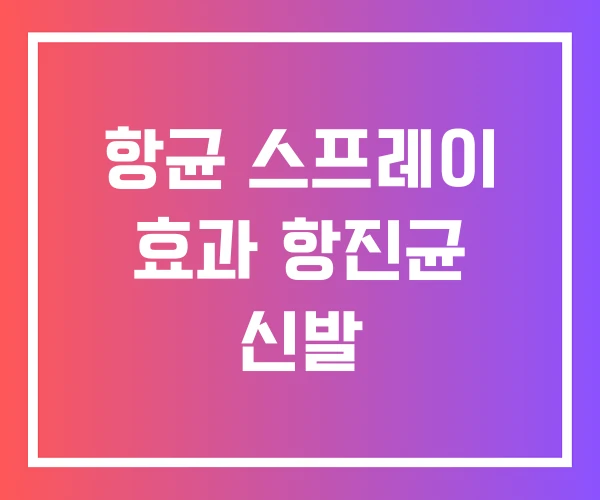 항균 스프레이 효과 항진균 신발
