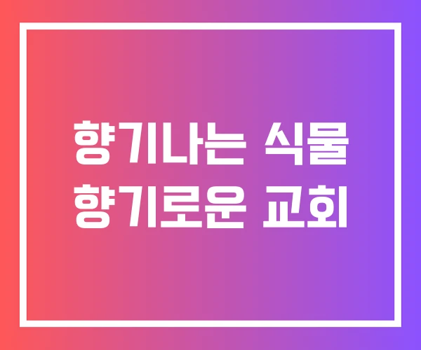 향기나는 식물 향기로운 교회 향기나는 식물 향기로운 교회