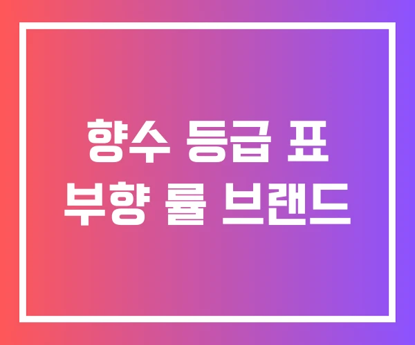 향수 등급 표 부향 률 브랜드