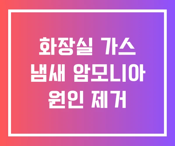 화장실 가스 냄새 암모니아 원인 제거