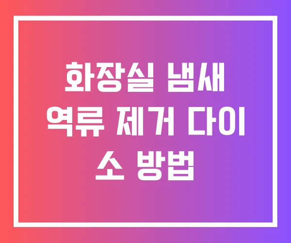 화장실 냄새 역류 제거 다이 소 방법