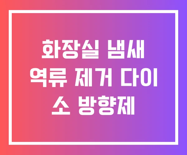 화장실 냄새 역류 제거 다이 소 방향제