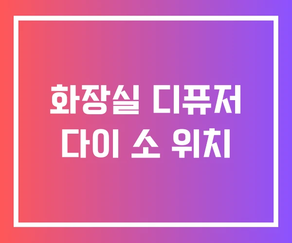 화장실 디퓨저 다이 소 위치
